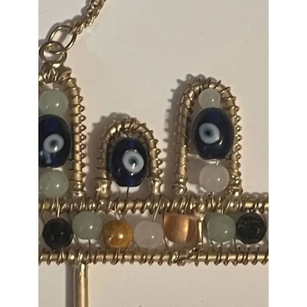 Earthbound Key Holder‎ Hooks Wall Hanger With Evil Eye Beads And More